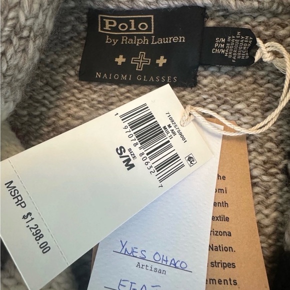 Naiomi Glasses x PRL Polo Ralph Lauren Wool Sweater Cardigan NWT S/M - Picture 7 of 14